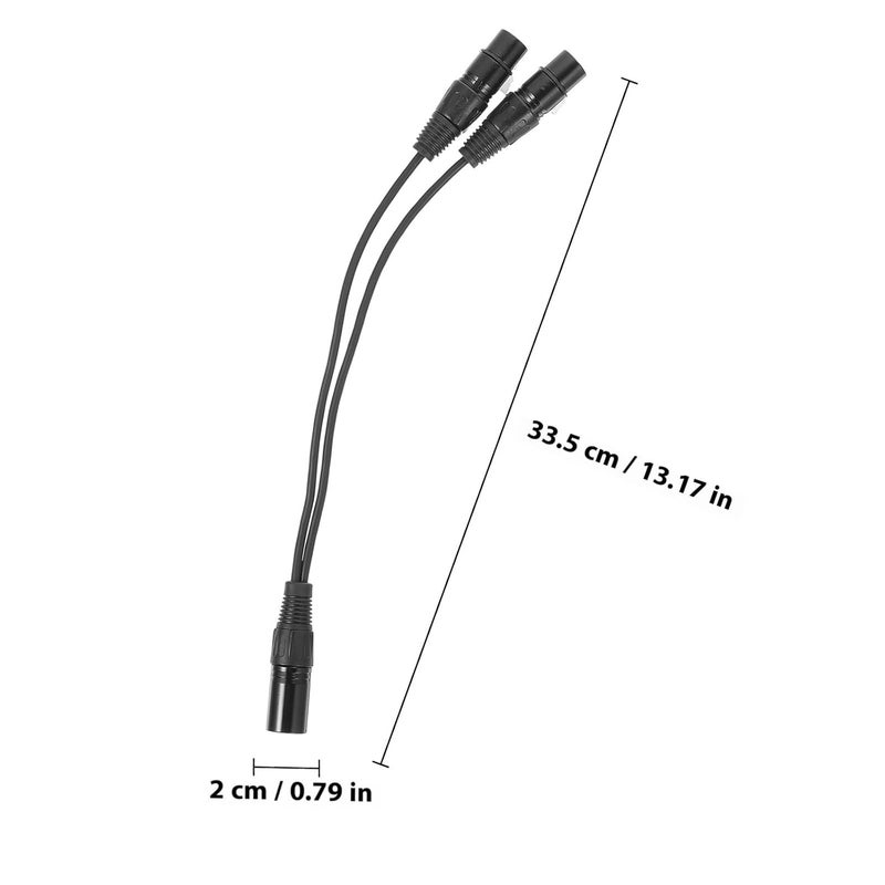 Black Metal XLR Male To Dual Female Audio Splitter Cable For Studio Performance - Image 2
